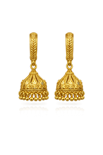Ball Dangle Dome Round Hoop Gold Plated Jhumka