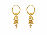 Classic Double Dangle Gold PlatedJhumka Earrings