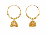 Extra Large Ball Hoop Dangle Gold Plated Jhumka