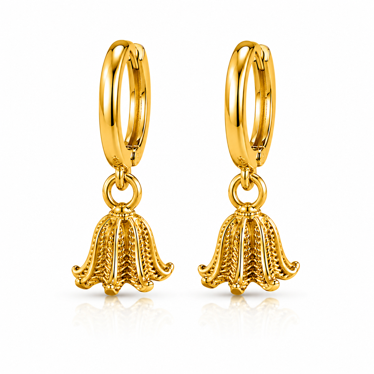 Jai Micro Collection Gold-Plated Jhumka Earring Lotus