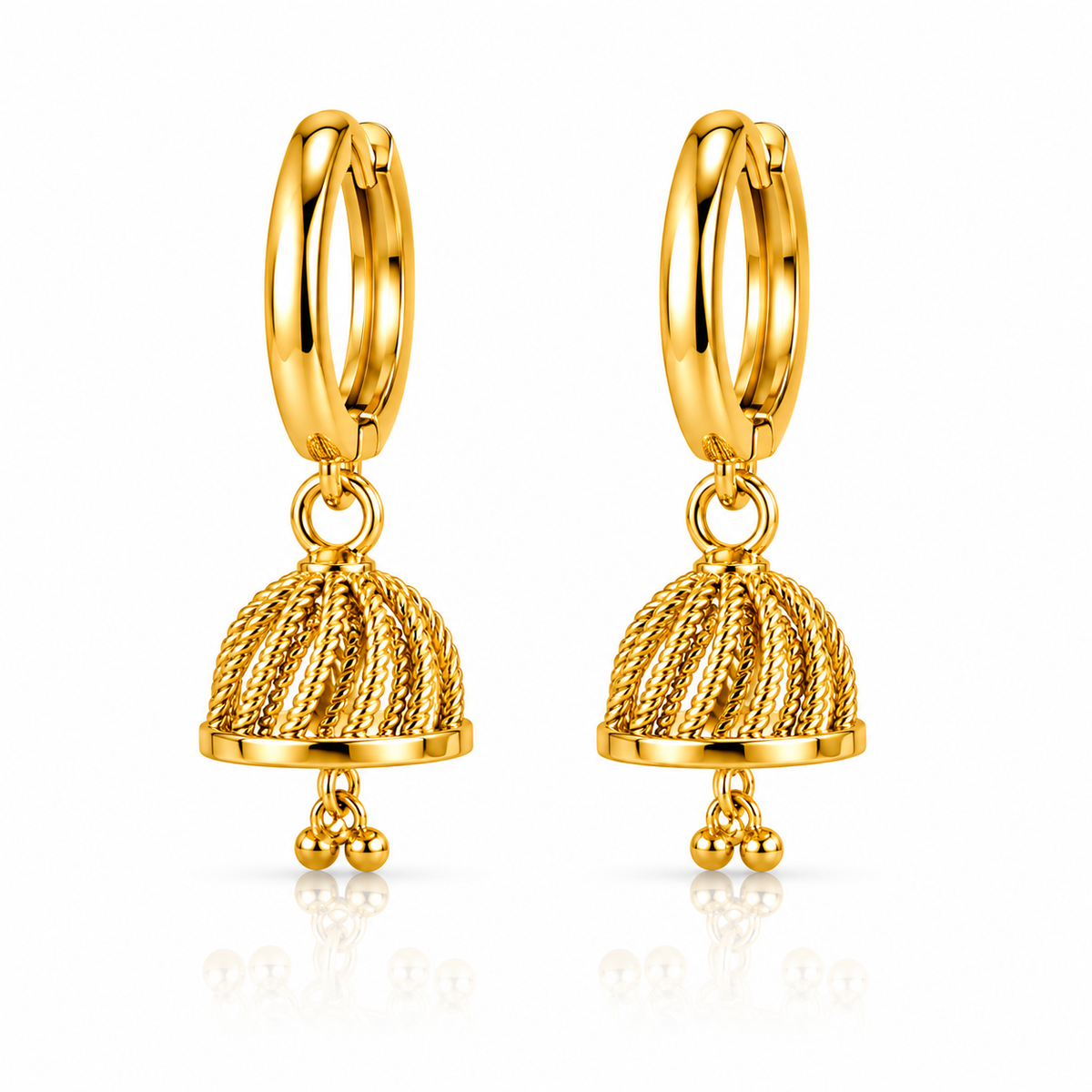 Jai Micro Collection Gold-Plated Jhumka Earring Single Twist