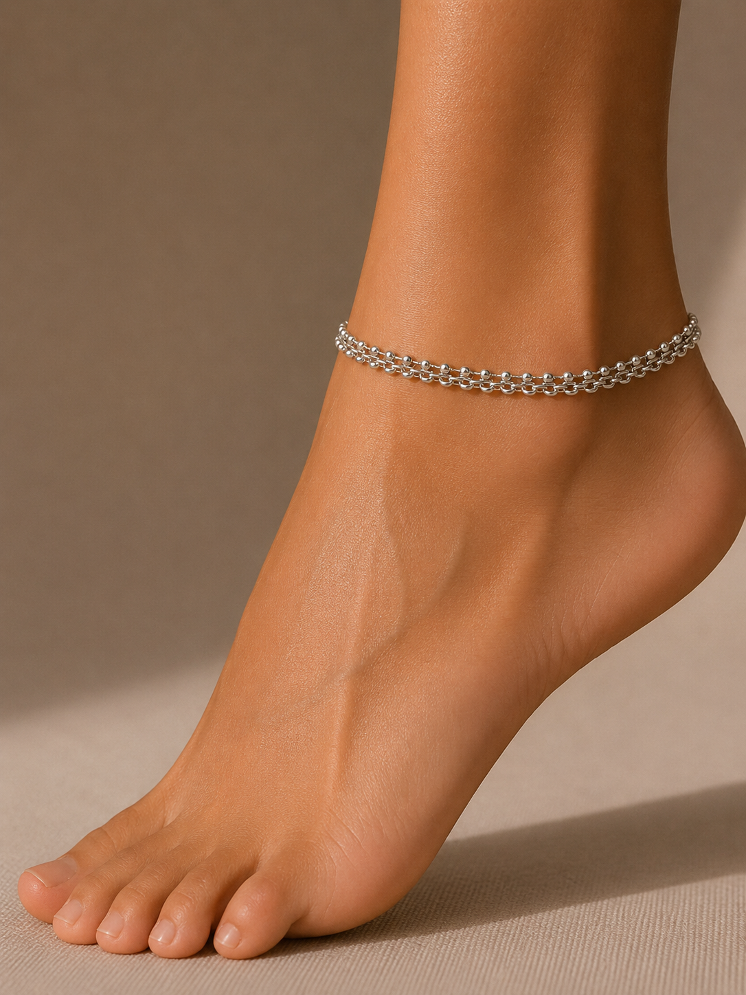Double Silver Payal | Anklet Set | Indian Anklet | Bridal Payal 714- 42