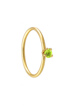 Green 1 Stone Gold Nose Ring for pierced and non pierced nose