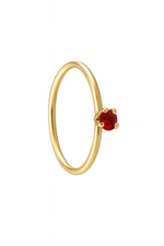 Red 1 Stone Gold Nose Ring for pierced and non pierced nose