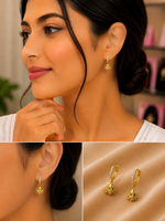 Micro Collection Gold Plated Jhumka Earring Kashmir Oval
