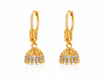 Micro Front Facing Gold Plated Hoop Jhumka Dangle Earring