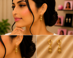 Jai Collection Gold-Plated Jhumka Earring Double Dome