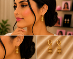 Jai Collection Gold-Plated Jhumka Earring Double Twist