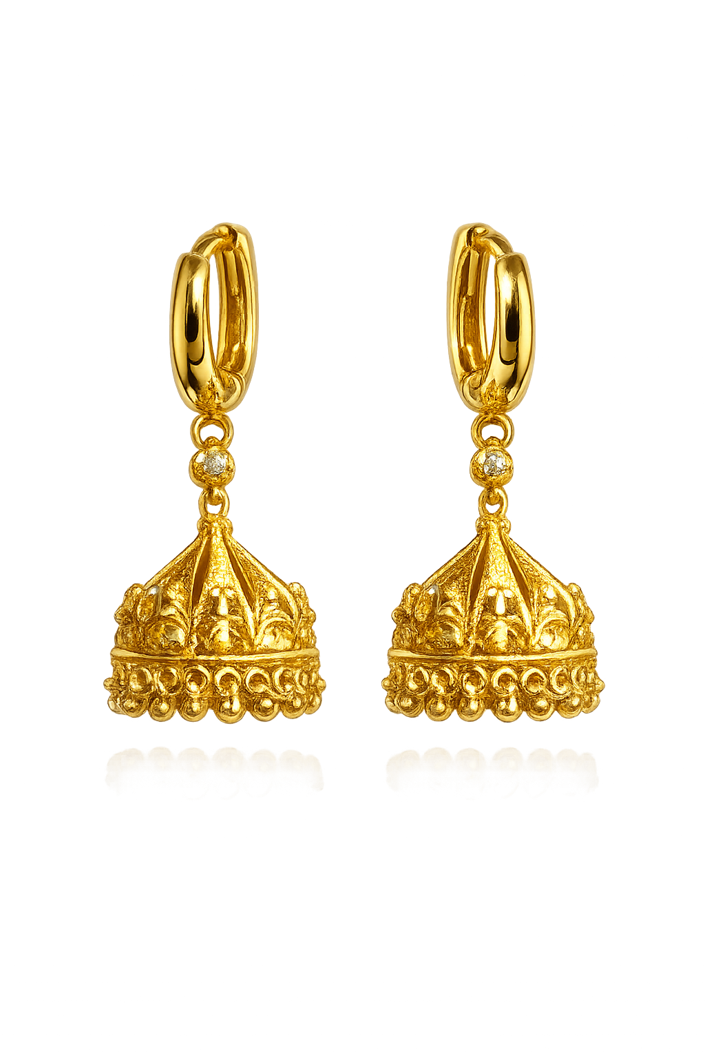 Gold Plated Collection Jhumka Earring Ball Dangle Dome