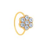 6 Stone Flower Gold Nose Ring for pierced and non pierced nose