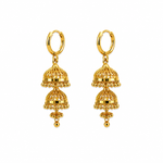 Gold Plated Collection Jhumka Earring Round Bell Double