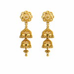 Gold Plated Collection Jhumka Earring Thin Pin Ria