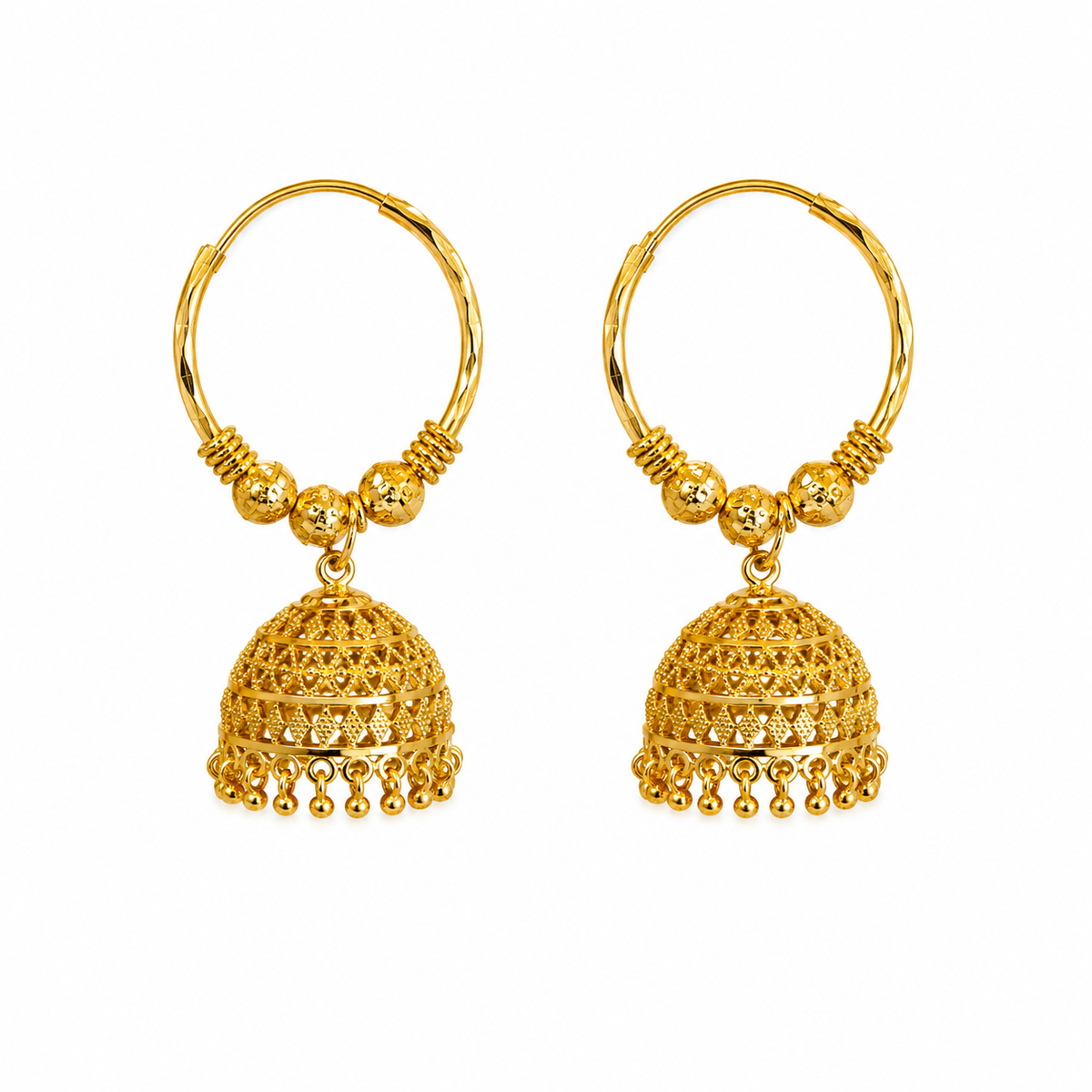 Gold Plated Collection Jhumka Earring Large Hoop Ria