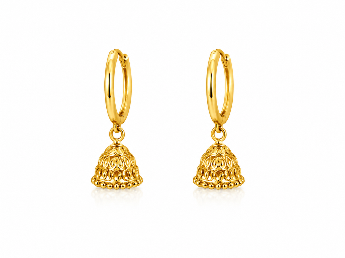 Micro Collection Gold Plated Jhumka Earring Kavelli Dome