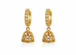 Micro Collection Gold Plated Jhumka Earring Mini Cluster Gemstone