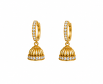 Micro Collection Gold Plated Jhumka Earring Bihar Dome Gems Mini