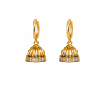 Micro Collection Gold Plated Jhumka Earring Bihar Dome Plain Mini