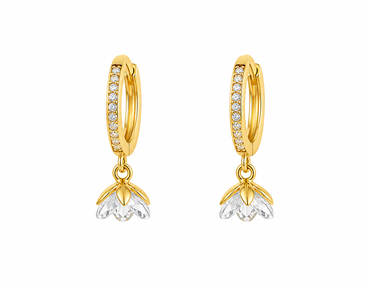 Bloomie White Gold Plated Collection Jhumka Earring