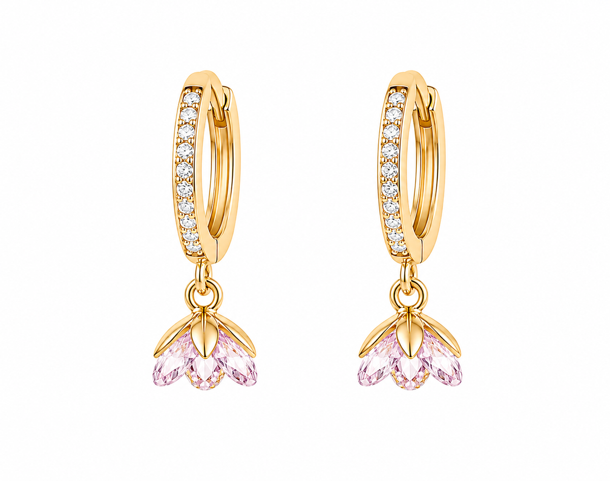 Bloomie Pink Gold Plated Collection Jhumka Earring