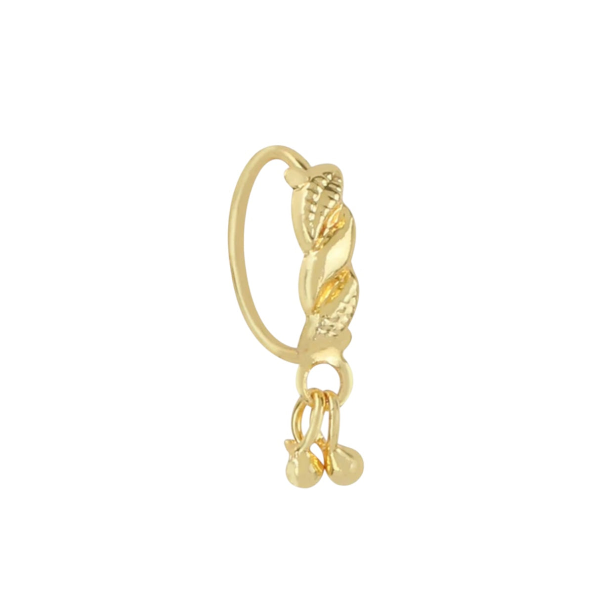 Gold pattern dangle nose ring suitable for pierced nose