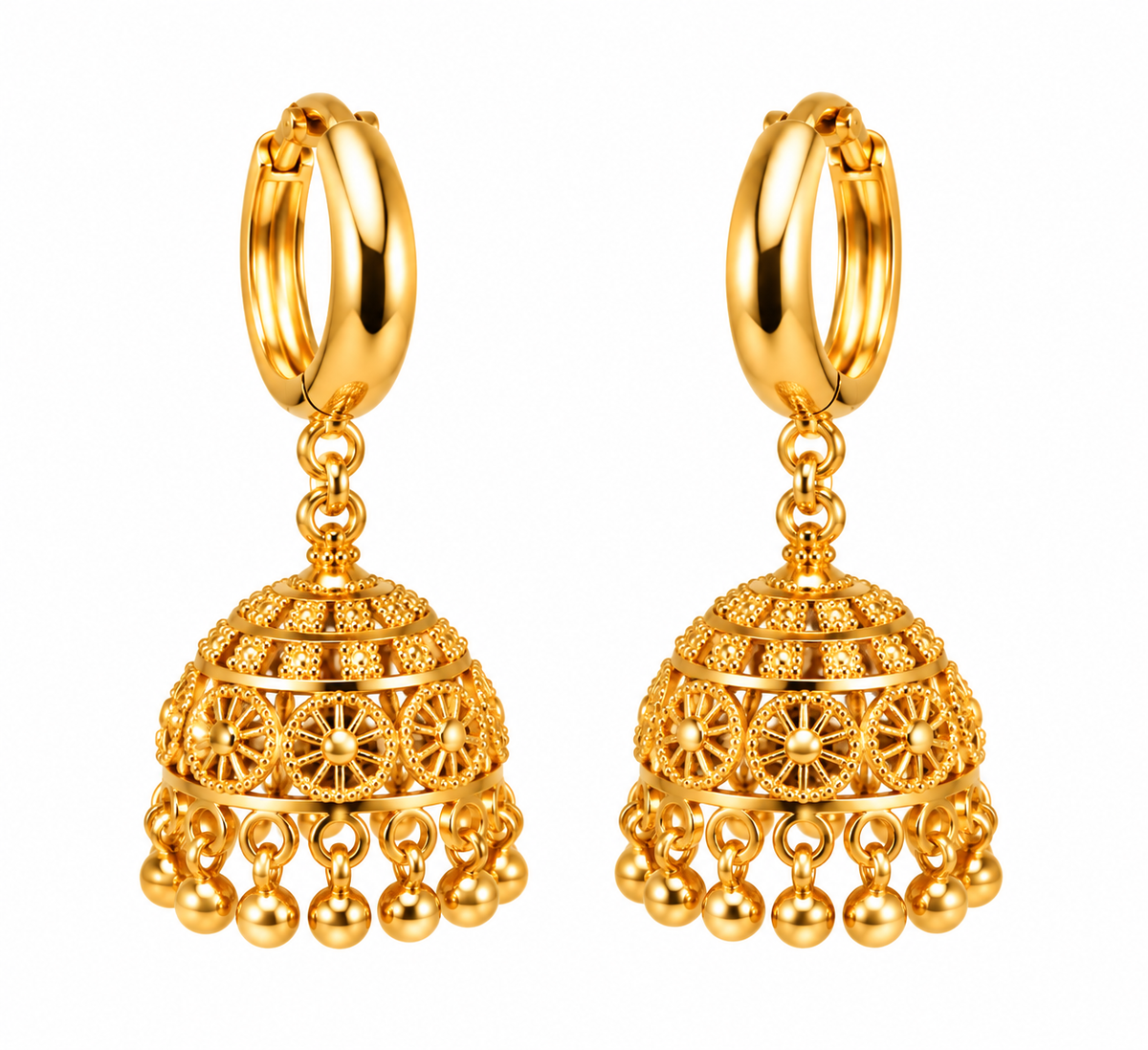 Gold plated Collection Jhumka Earrings Round