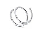Double Spiral Silver Nose Ring for pierced nose