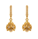 Micro Collection Gold Plated Jhumka Earring Kashmir Oval stone