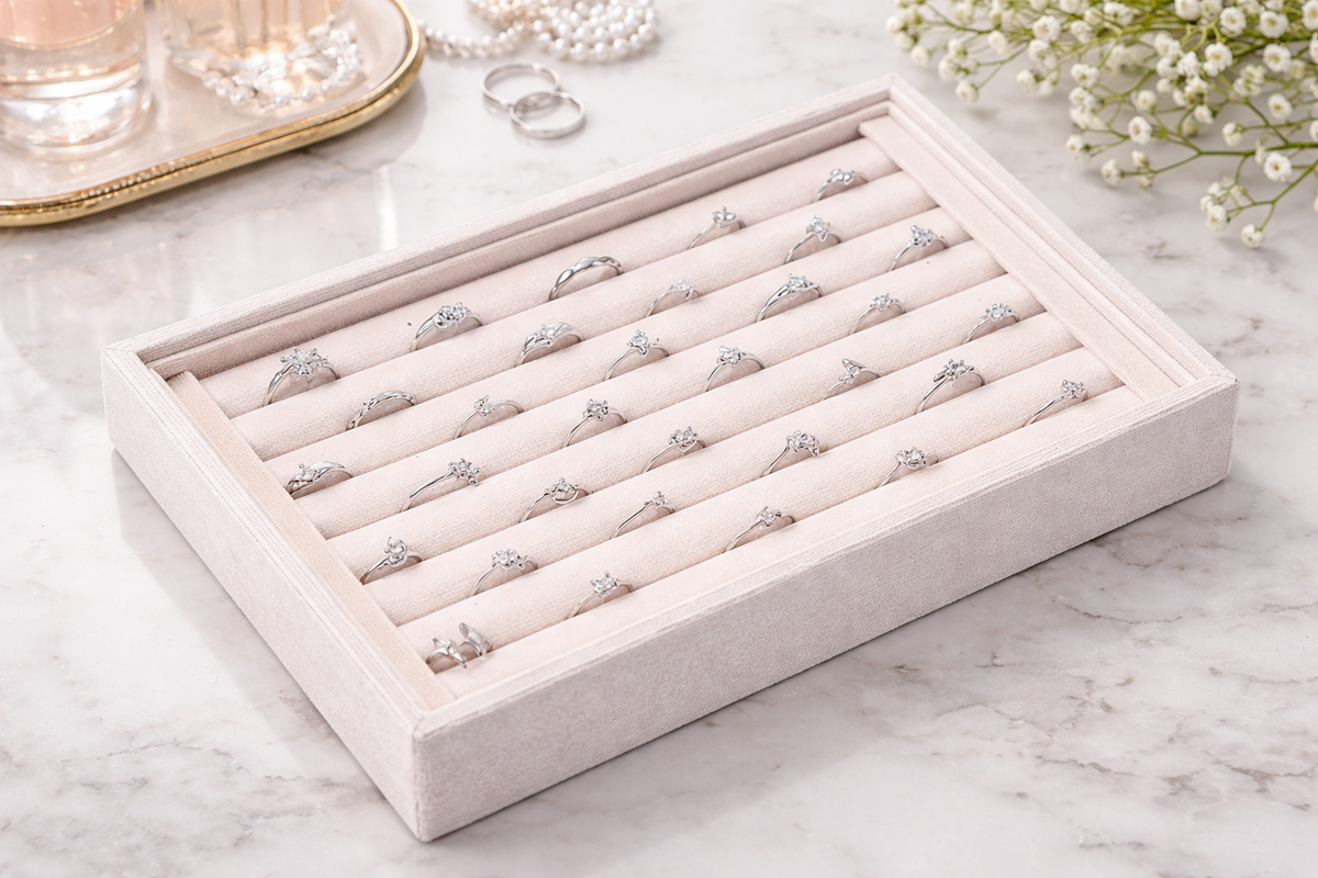 Velvet Jewellery Display Tray for Rings, Nose Rings & Stud Earrings