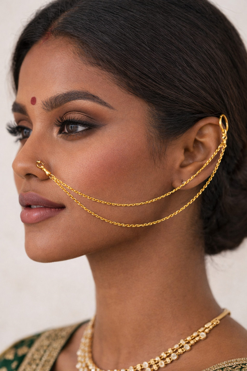 Double Gold Nose Chain