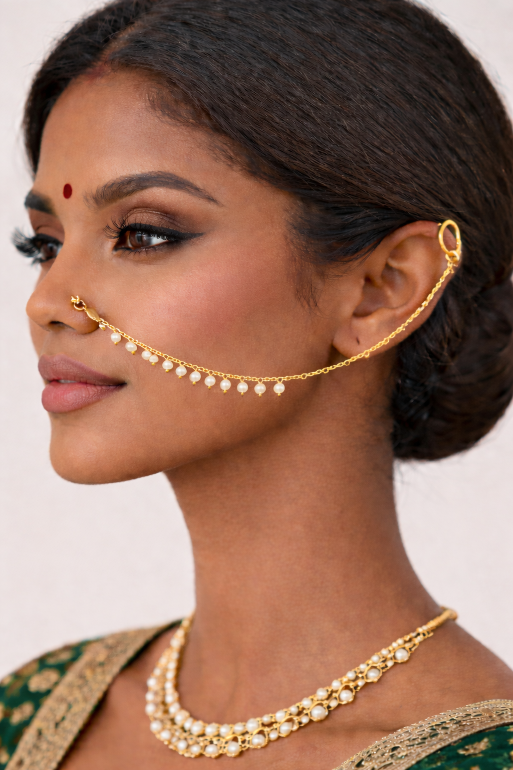 Pearl Gold Nose Chain