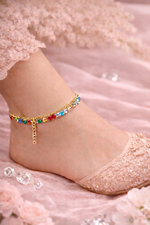 Multicoloured Gold Anklet for Women – Indian Style Ankle Bracelet