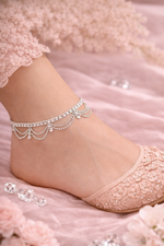 Silver White Pair of Anklet for Women – Indian Style Ankle Bracelet