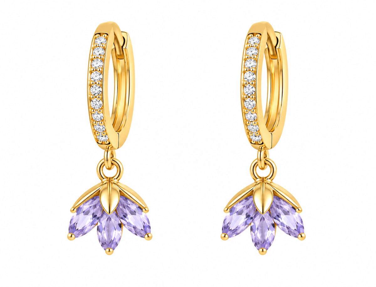 Bloomie Lavender Green Gold Plated Collection Jhumka Earring
