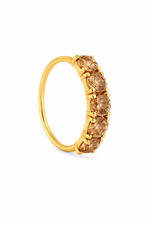LCD Gold 5 Stone Gold Nose Ring For Pierced And Non Pierced Nose