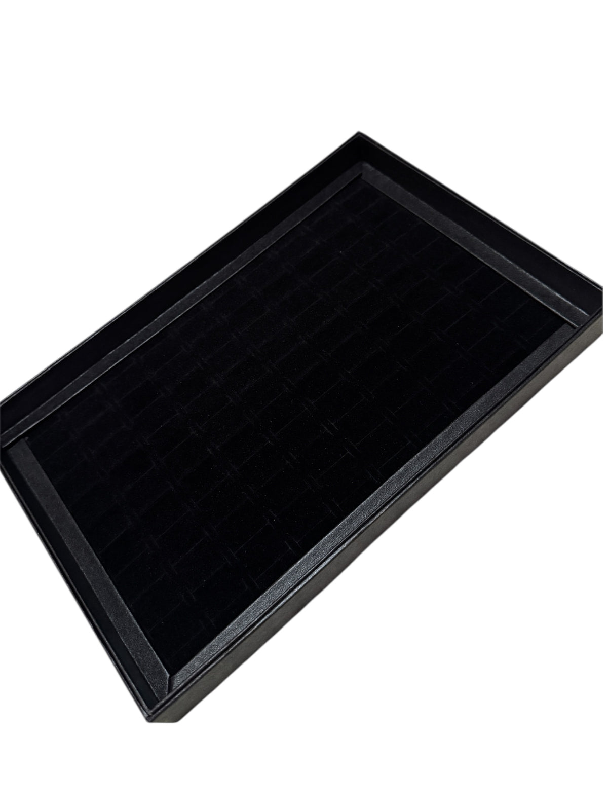 Black 100 Nose Ring velvet Jewellery Display Box with clear lid Organiser Storage