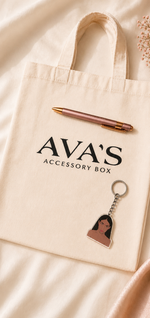 The Ava’s Branded Set. Tote, Key Ring + Stylus Pen