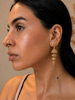 Gold Plated Jhumka Royal Thin Back Straight Stud Pin