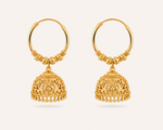 Medium Round Hoop Amira Gold Plated Jhumka