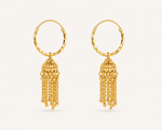 Medium Round Hoop Chain Dangle Gold Plated Jhumka Earrings