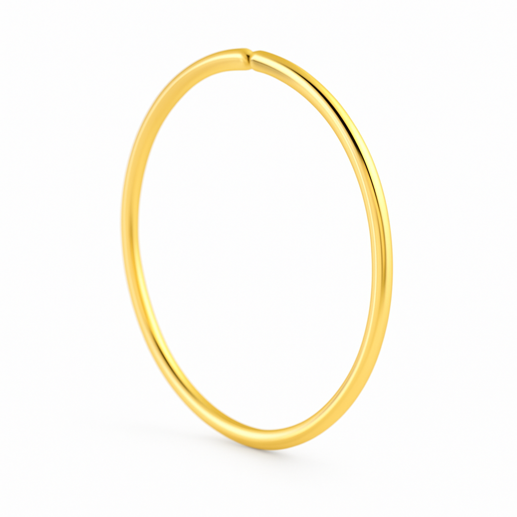 Simple Gold Nose Ring for pierced and non pierced nose