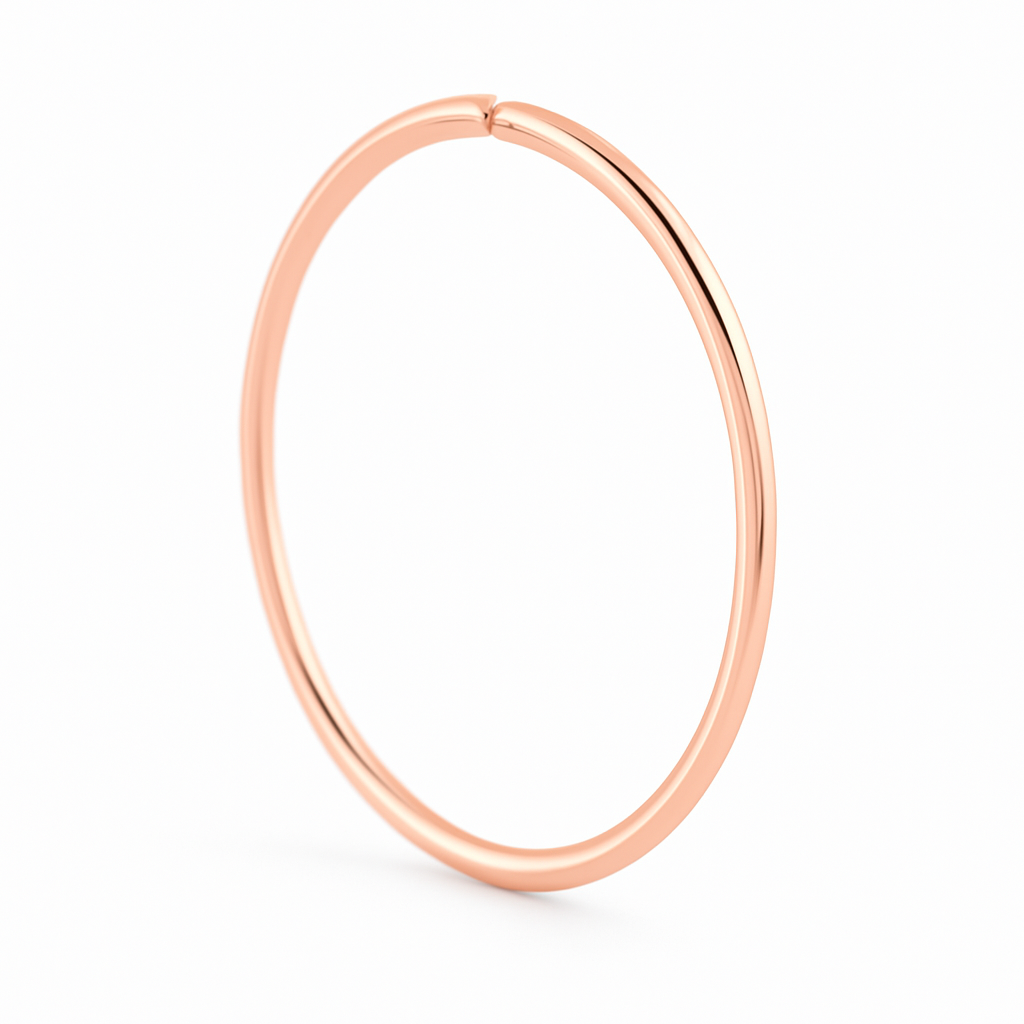 Simple Rose Gold Nose Ring for pierced and non pierced nose