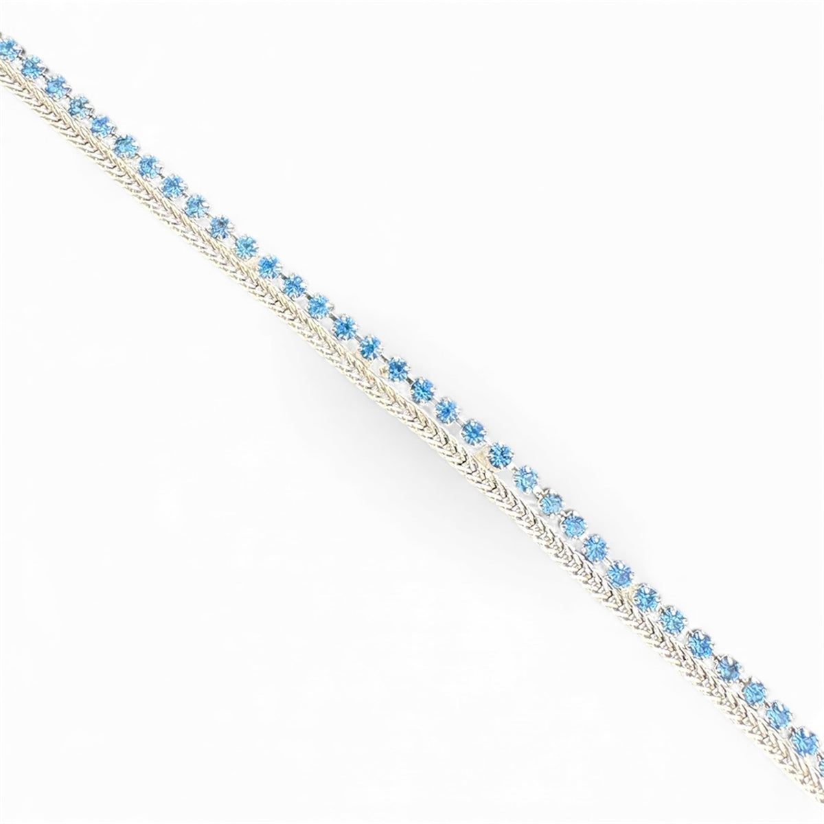 Blue 1 x Silver Anklet Women's Indian Fashion Accessories