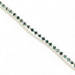 Emerald Green 1 x Silver Anklet Women's Indian Fashion Accessories
