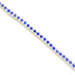 Royal Blue 1 x Silver Anklet Women's Indian Fashion Accessories