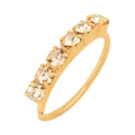 6 Stone Gold Nose Ring for pierced and non pierced nose