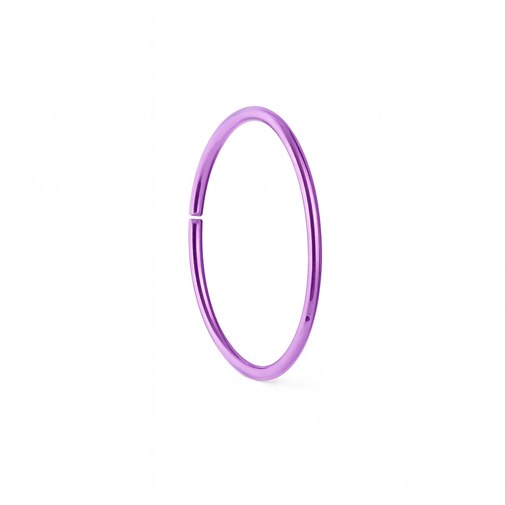 Simple Neon Purple Nose Ring For Pierced And Non Pierced Nose