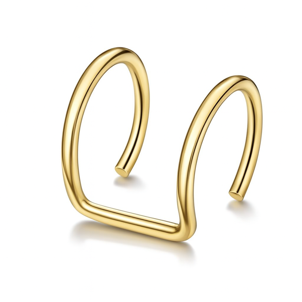 Double Spiral Gold nose ring fake nose ring no piercing required