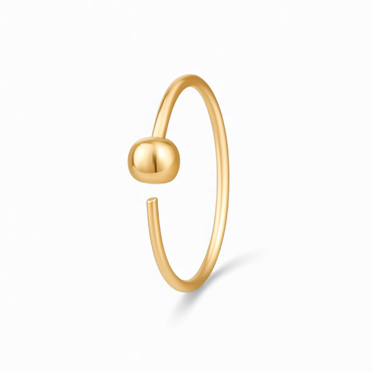 Simple Ball Gold Nose Ring For Pierced and Non Pierced Nose