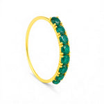 Teal 8 Stone Thin Gold Nose Ring for pierced and non pierced nose