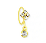 End of Line - Square Large Gem Gold nose ring for pierced nose